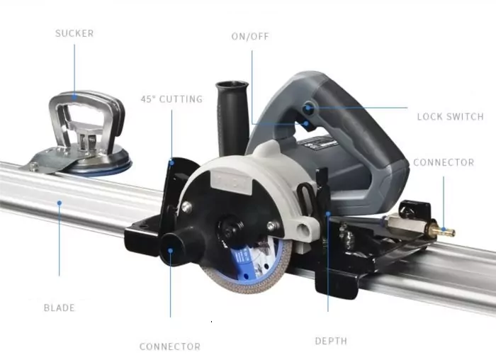 "מבצע" מסור חשמלי לפורצלן  + גרונג 45 מעלות + 3 סרגלים עד 4.2 מטר VINON TOOLS